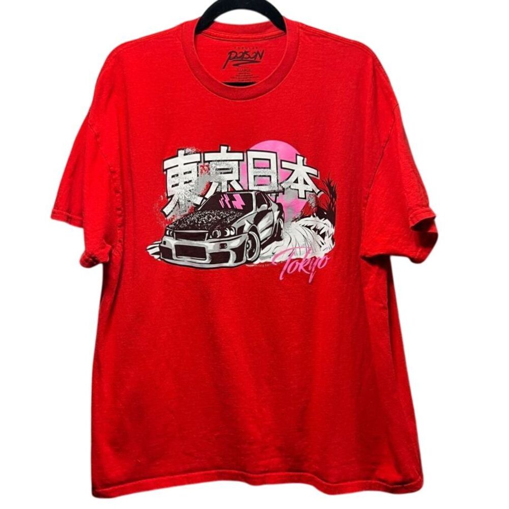 Popular Poison Tokyo JDM‎ Car Graphic T-Shirt Japanese Streetwear Red XL